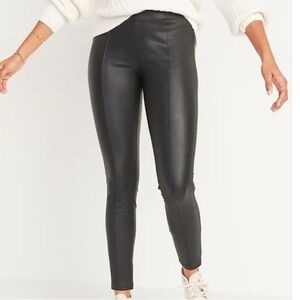 Old Navy Black Faux Leather Leggings